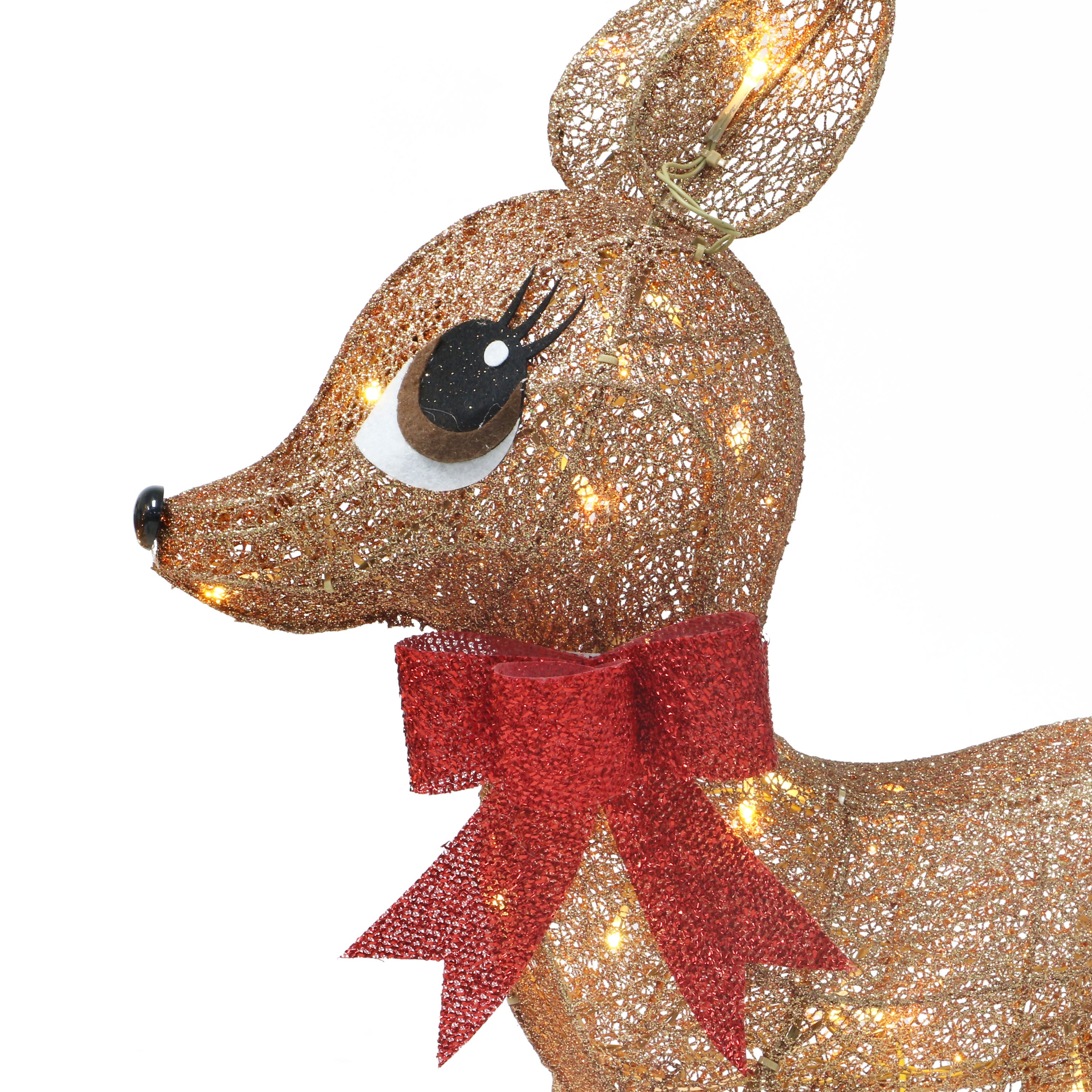 Set of 3 Lighted Outdoor Wire Frame Deer